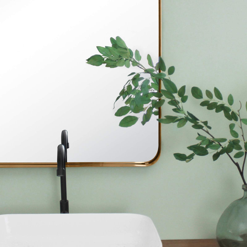 Miroir de salle de bain Arthers, Or brossé, H 30 po x l 20 po