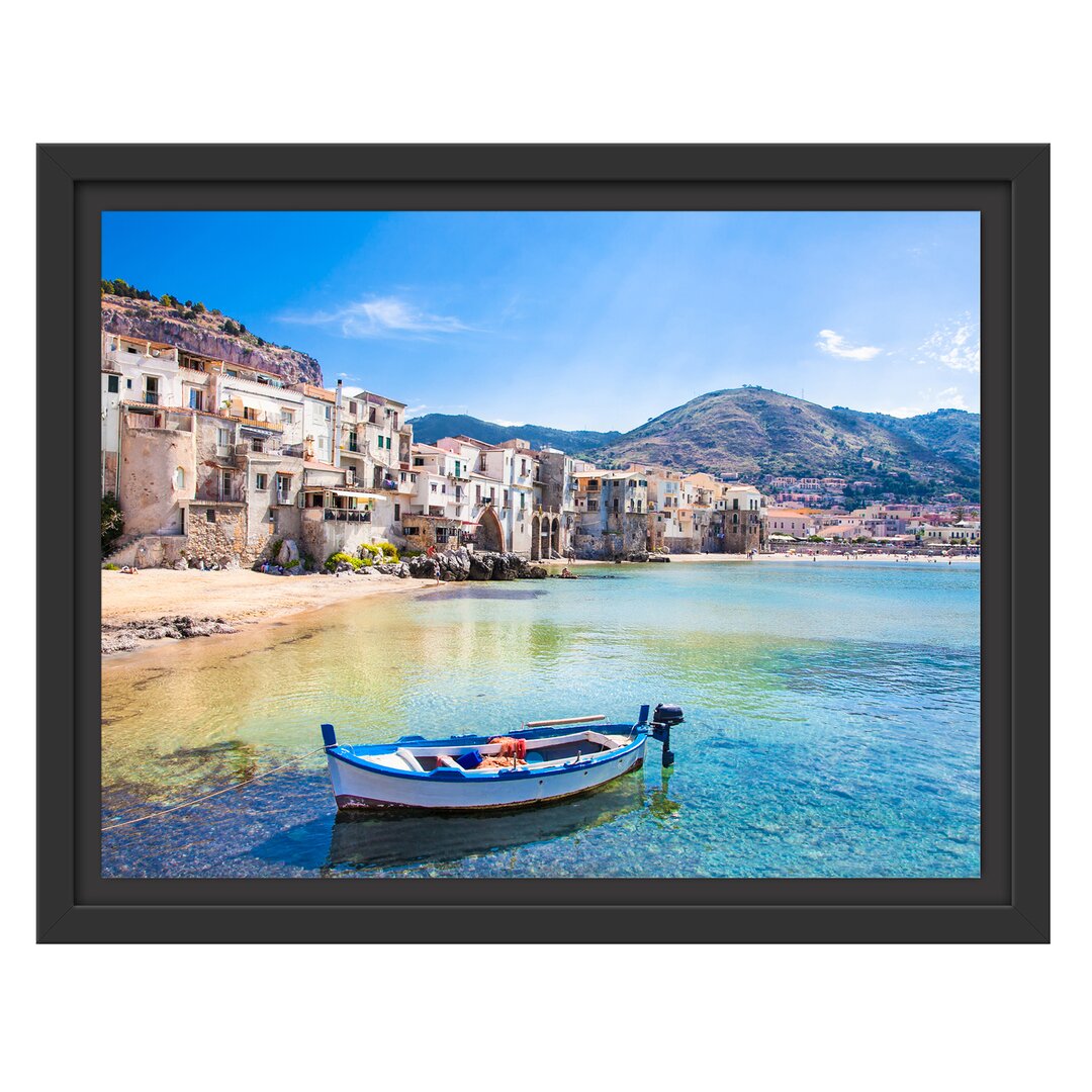 Gerahmtes Wandbild Wundervoller Blick auf Cefalu