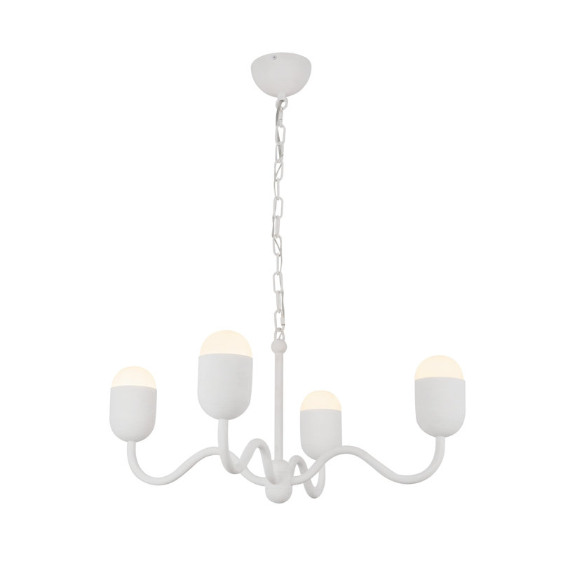 Effie Chandelier, White, 87.25" H x 27" W x 27" D