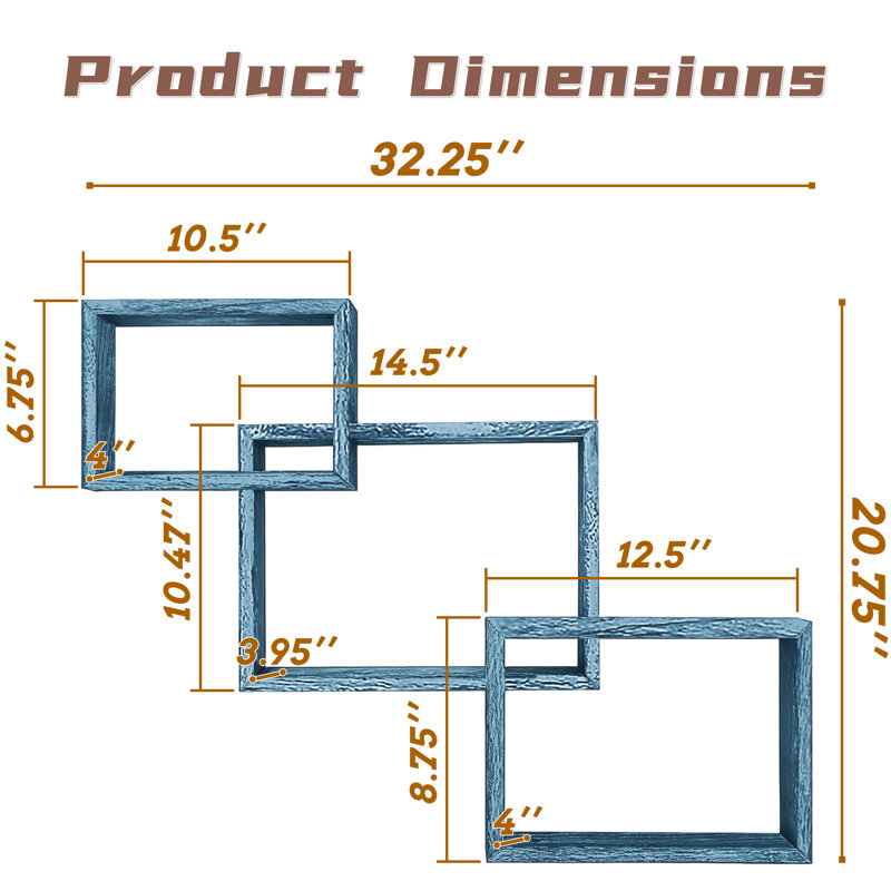 Tablettes flottantes pour mur, BL