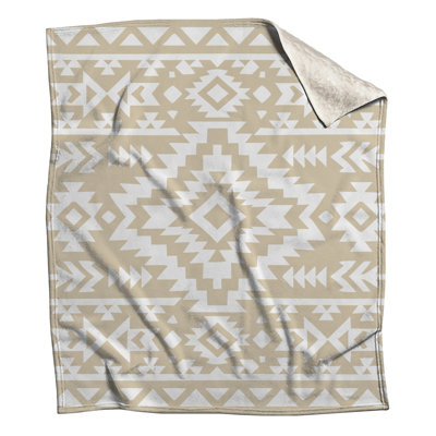 Beige Geometric Tribal Blankets