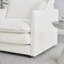 Canapé modulaire en L modulaire avec repose-pieds réversible pour cinéma maison, chenille blanc neige | Blanc | Chenille