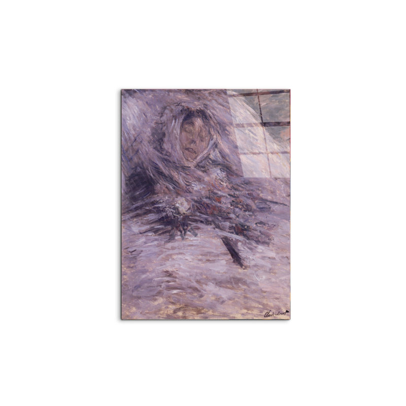 Camille Monet sur son lit de mort By Monet Claude 80cm H X 60cm W CrystalArt Material Acrylic Glass Effect, Frameless Panel Lightweight Ready to Hang