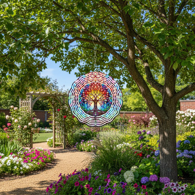 12In Metal Animal Wind Turning Hanging Decoration Wind Spinners Metal Purple Butterfly Blue Dragonfly Bird Wind Spinner Hanging-Ornament For Indoor Outdoor Garden Yard Decoration, Sa