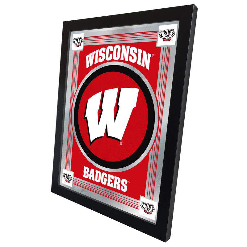 NCAA Logo Mirror, impression encadrée, W de Wisconsin