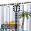 Rideau de douche imperméable à motif floral à feuilles de palmier avec 12 crochets-1158881049