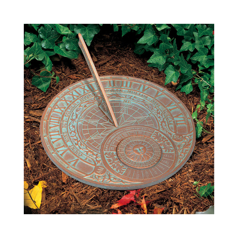 Perpetual Calendar Sundial, Copper Verdi