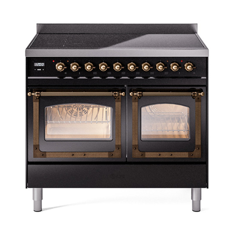 ILVE Nostalgie II Noblesse 40 in Induction Range, Glossy Black/Burnished