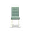 L'ensemble de salle à manger 5 pièces Mid Century comprend une table de salle à manger et 4 chaises de salle à manger en tissu de polyester vert saule, blanc lin-91358050-91358056