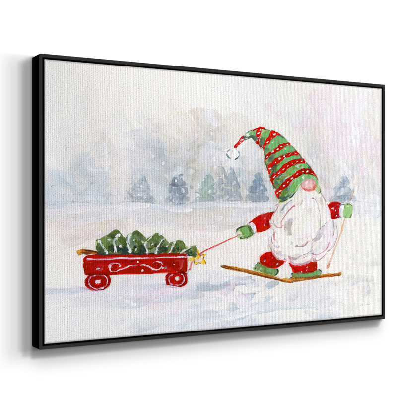 Gnome d'hiver I, H 27 po x l 41 po x P 2 po, Toile encadrée noire