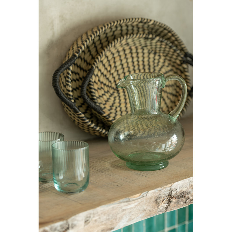 CARAFE BALL GLASS LIGHT GREEN, Green
