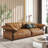 Orange Genuine Leather Modular Sofa cushion couch