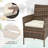 3-Piece Outdoor Patio Bistro Set,Brown Gradient Rattan Conversation Furniture,Creamy-White Cushions, Tempered Glass Table,For Garden,Backyard,Porch,Balcony–Brown Gradient Rattan+Creamy-White Cushion-504190130-504190131