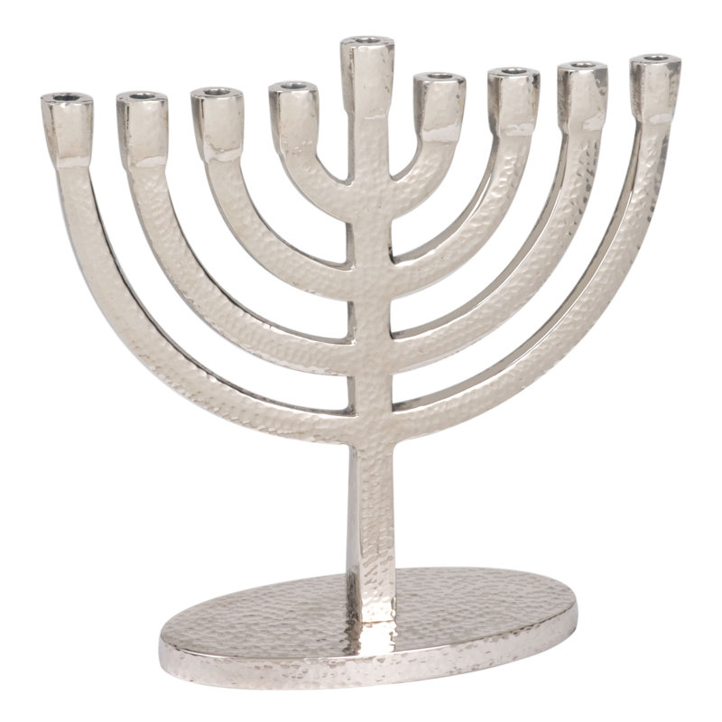 Menora de Hanoukka en aluminium martelé