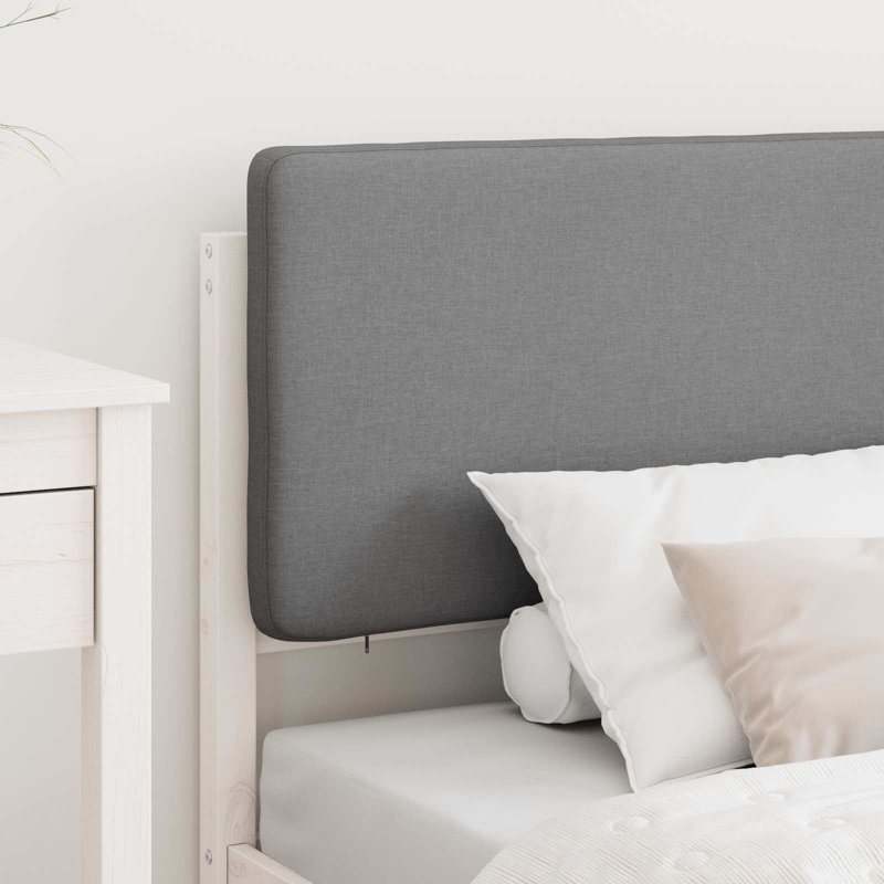 Solid Wood Bed Frame, 100 x 200cm, White/Light Grey