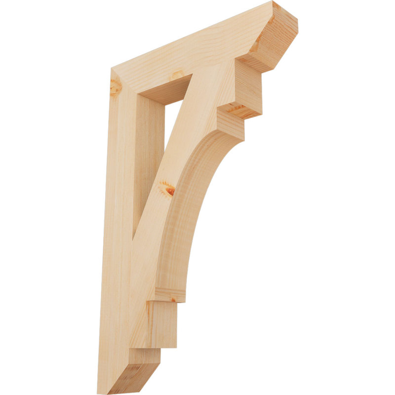 Support en bois / corbeau, Douglas (lisse), H 32 x l 3,5 x P 20