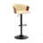 Adjustable Wood Bar Stool With Black Metal-1892975326