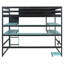 Lit mezzanine double en bois avec bureau, support de rangement latéral, tablettes multiples et lumière RVB, bleu nuage-1837225840-1838682829