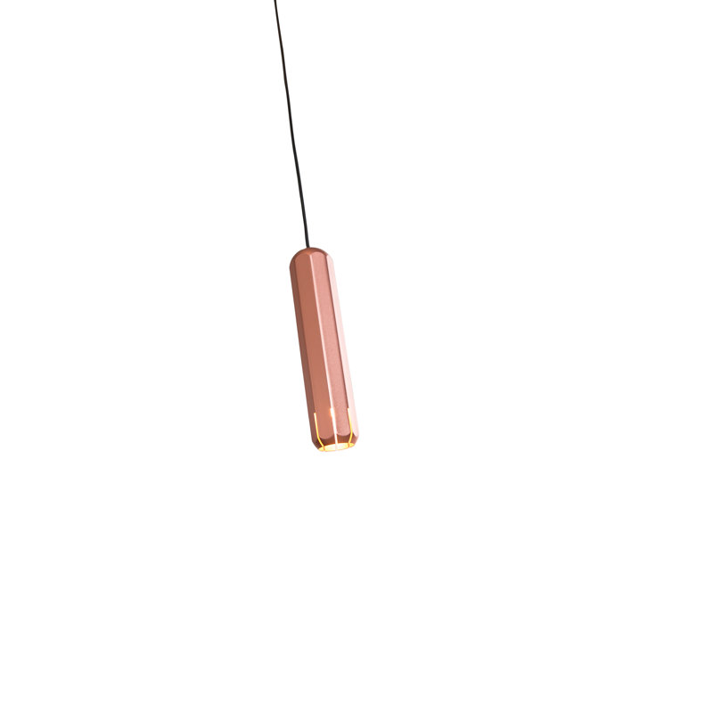 Brixton 1 - Light LED Pendant, 4.5" H x 1.75" W x 1.75" D, Copper
