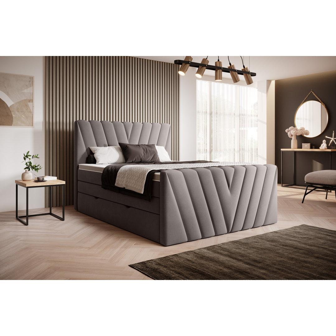 Boxspringbett Leita mit Topper und Bettkasten