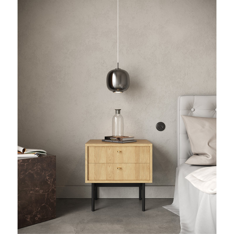 Alyssya 55cm W Steel Bedside Table