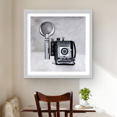 Antique Camera | Black Man Cave Framed Matted Print Decor