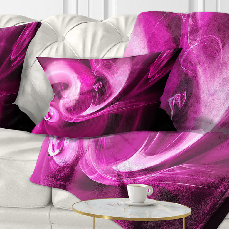  Coussin lombaire abstrait fumé, Rose