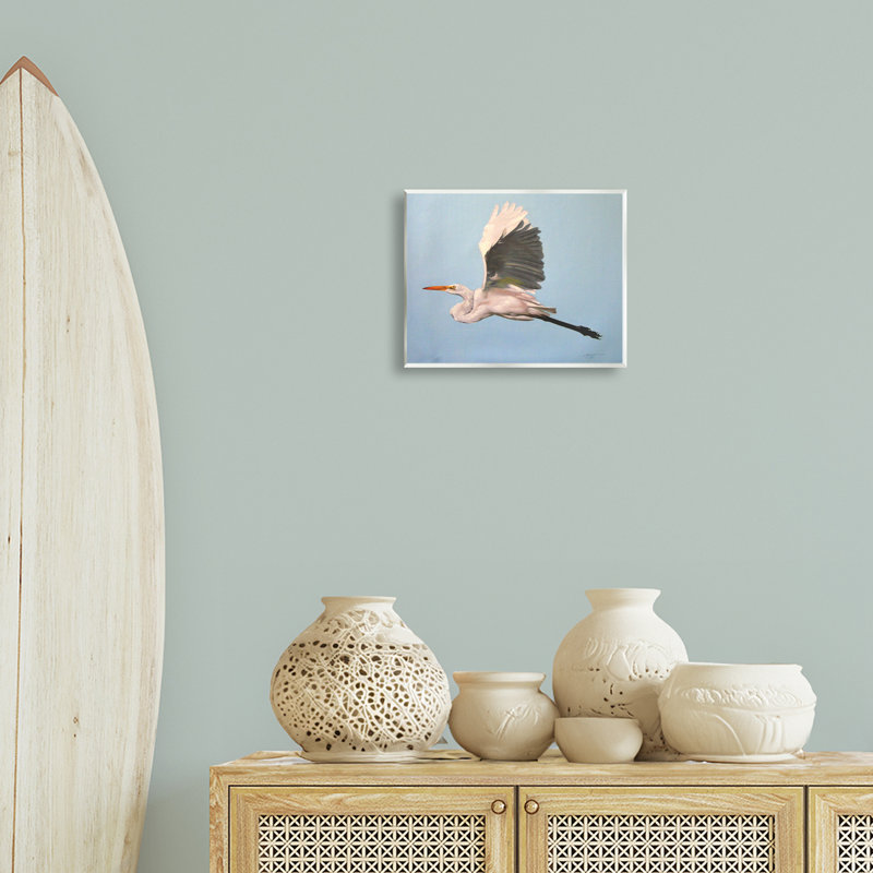 «Graceful Egret Flying Wall Art» par D. Rust