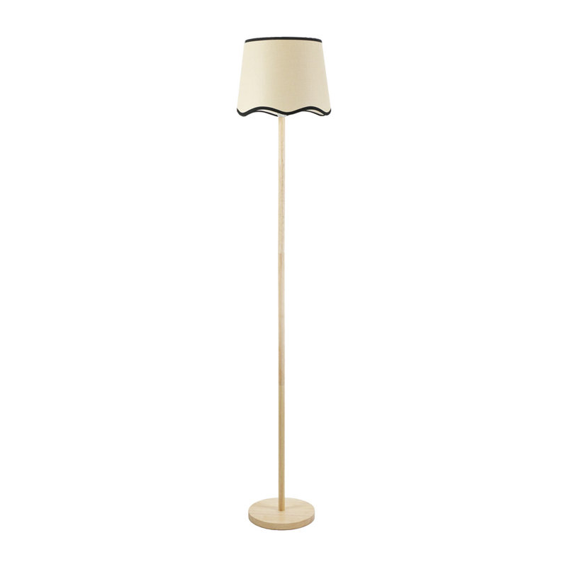 Roshina 182cm Traditional Floor Lamp, No, Natural, Natural/Black