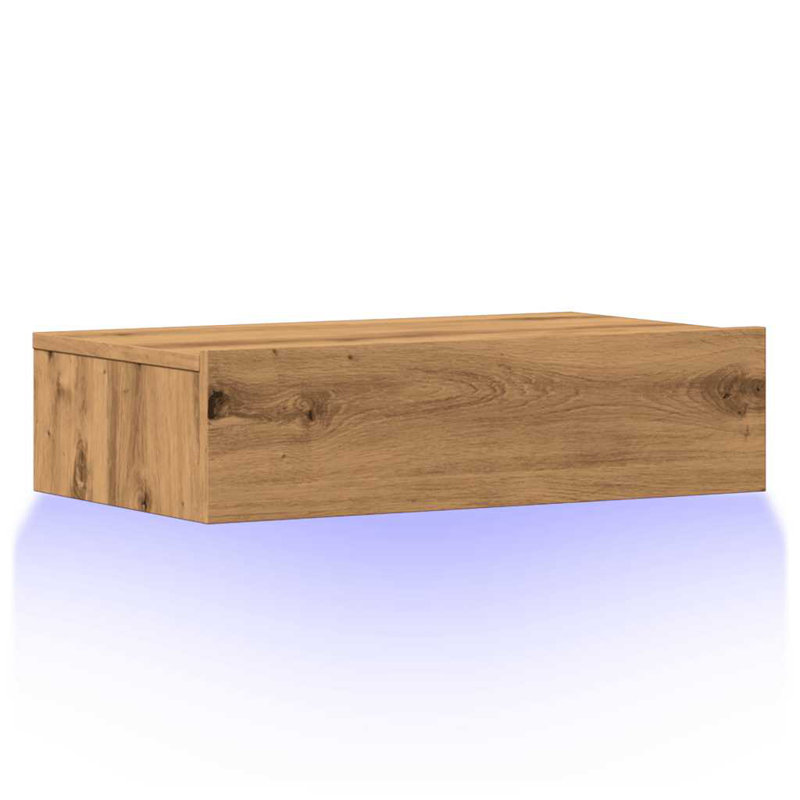 Briahnna TV Cabinets with LED Lights Media Unit, Artisan Oak