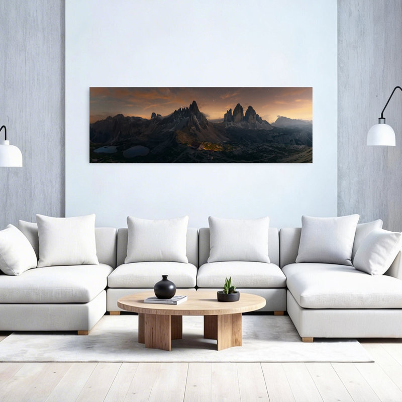 Twilight Alpine Peaks by Pilar Hm - Wrapped Canvas Panoramic Print, 50.8cm H x 152.4cm W