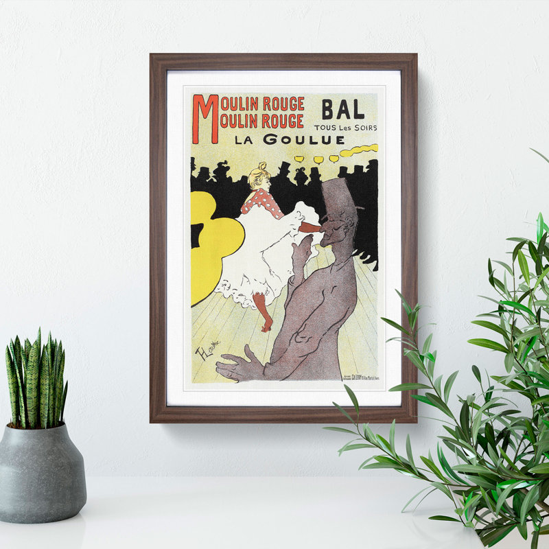 Cabaret La Goulue Vol.2 by Henri de Toulouse-Lautrec - Framed Print, 65cm H x 48cm W x 2cm D, Walnut Framed