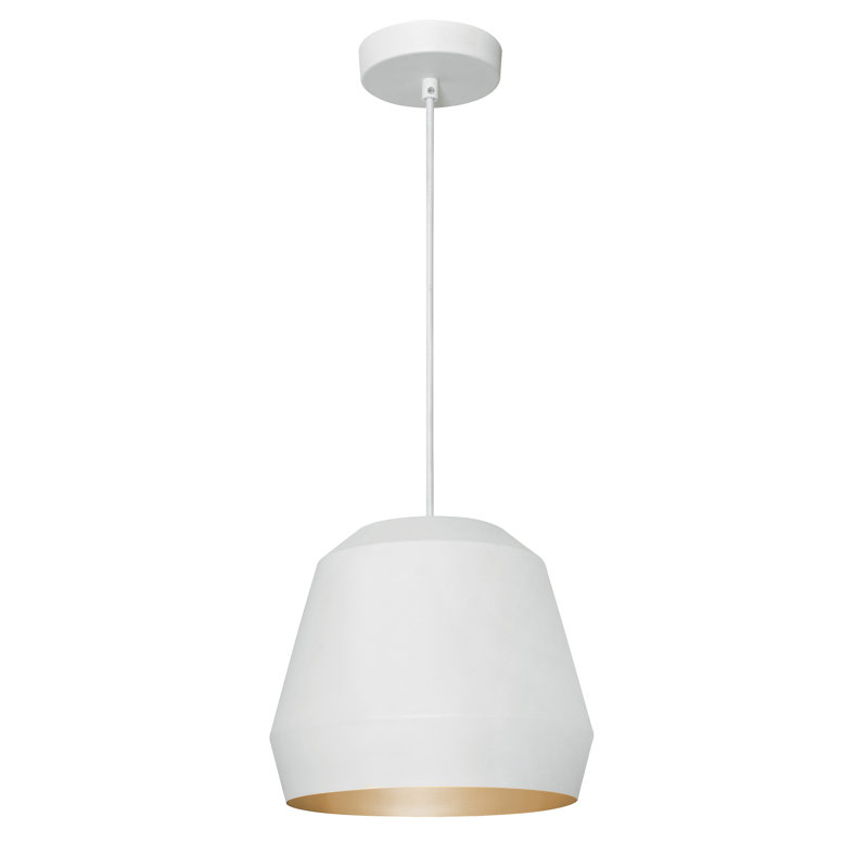 Luminaire suspendu à base moyenne Bronx - 10 po de diamètre - Blanc, 10", Blanc