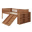 Structure de lit plateforme en bois avec glissoire, échelle, tablette de rangement et garde-corps de sécurité-1639454674