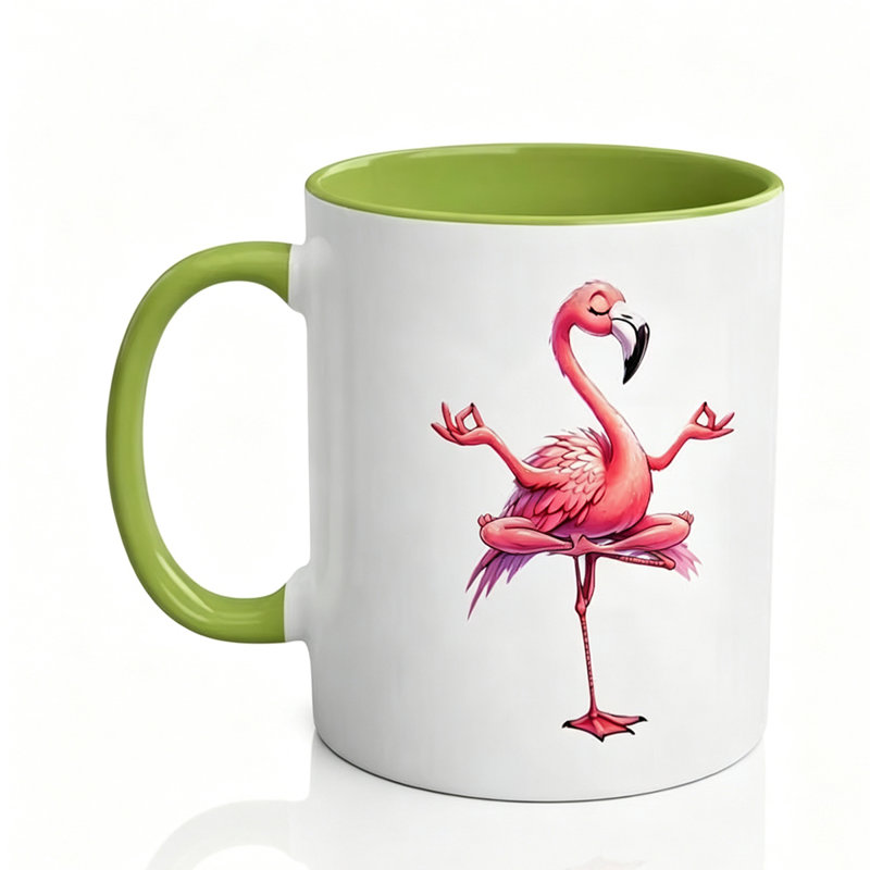 1pc Novelty Flamingo Design Mug Coffee Cup Juice Cup Fun Gift.