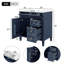 Meuble-lavabo de 30 po avec lavabo supérieur, meuble-lavabo moderne avec 2 tiroirs et tiroir escamotable, meuble-lavabo simple-126271449
