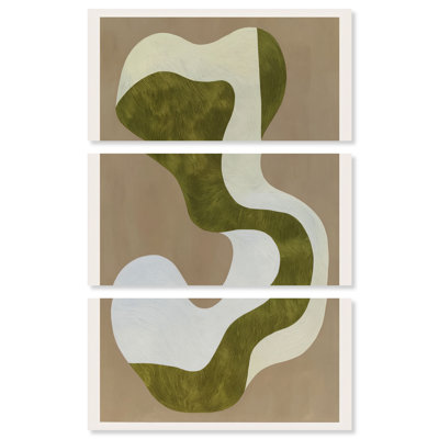 Ensemble d'art mural moderne bohème Fluid Totem IV sur toile, par Art Remedy, châssis entoilé, 40 x 20 pouces
