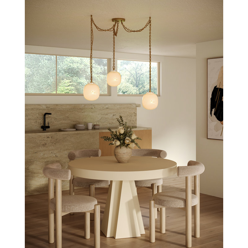 3 - Light Unique/Statement Pendant, 81.88" H x 6.75" W x 6.75" D, Gold