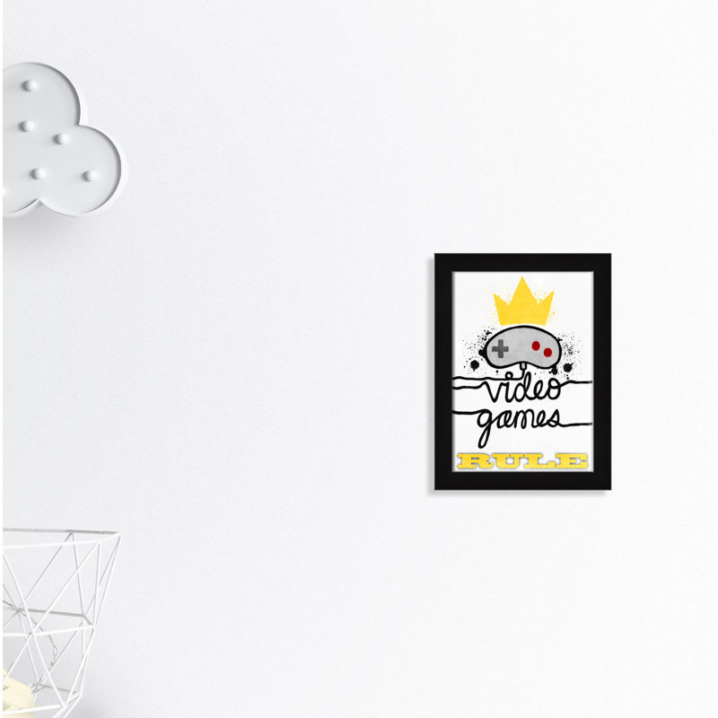 Impression de papier règle de jeux vidéo, H 16 po x l 12 po x P 0,63 po, Cadre noir