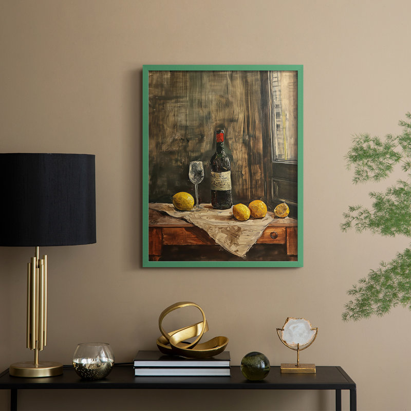 Reproduction encadrée FLORAL Series DCCxxix - bois massif, Vert, H 15 po x l 12 po