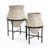 2-Piece Beige Cachepot Planter Cauldron Set with Black Stands