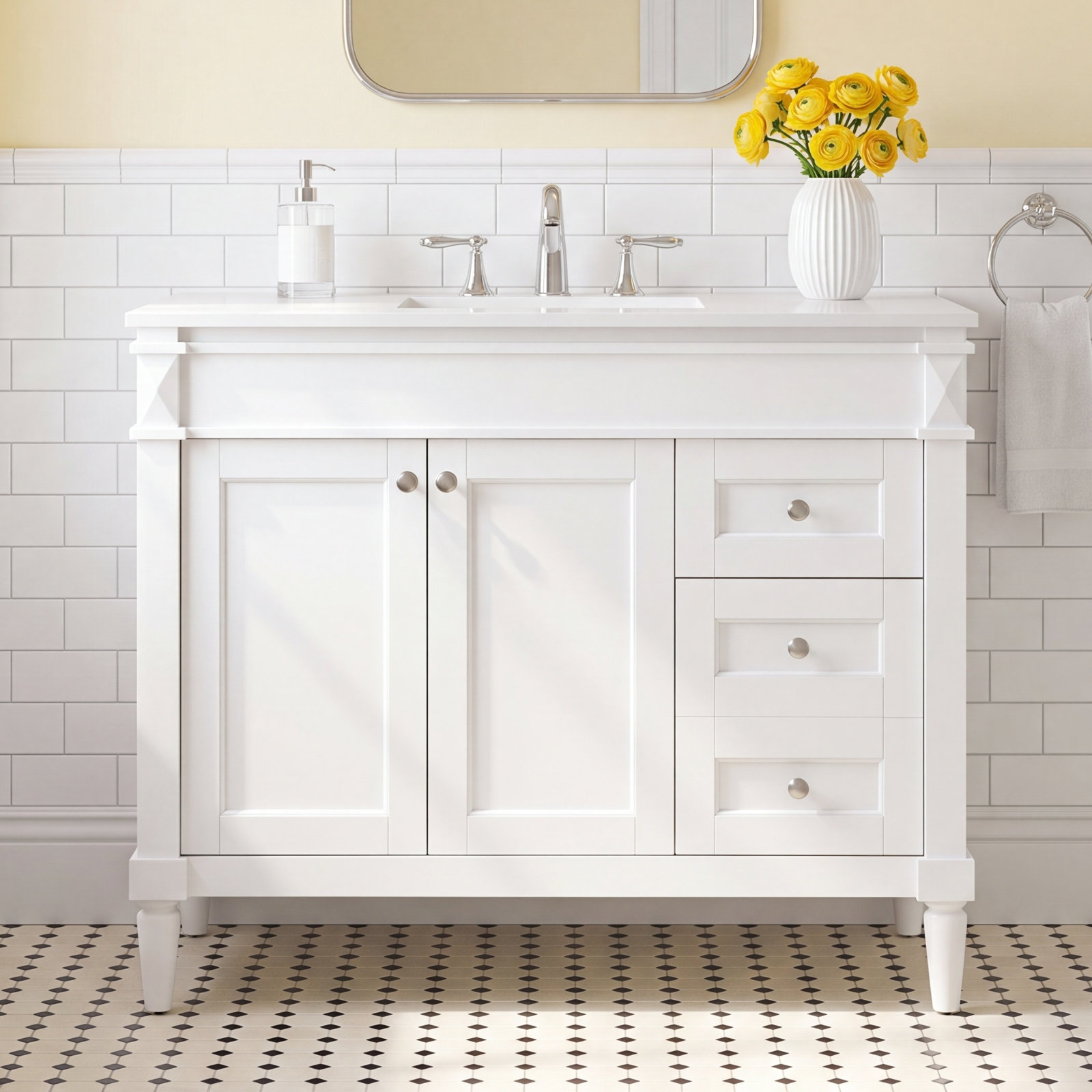 Readington 42'' Single Bathroom Vanity, White