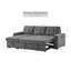 Ollie 95"W Black Woven Fabric Reversible Sleeper Sectional Sofa with Storage Chaise, Pocket Coil Seating, Hidden Cup Holders, USB/USB-C Ports & Side Pockets-1854484601