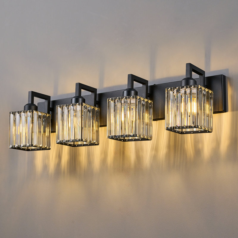 Lumière de coiffeuse Kyneisha, Noir, Quatre lumières