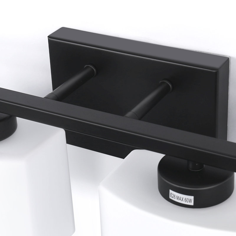 Luminaire noir moderne à 4 lumières avec abat-jour en verre givré