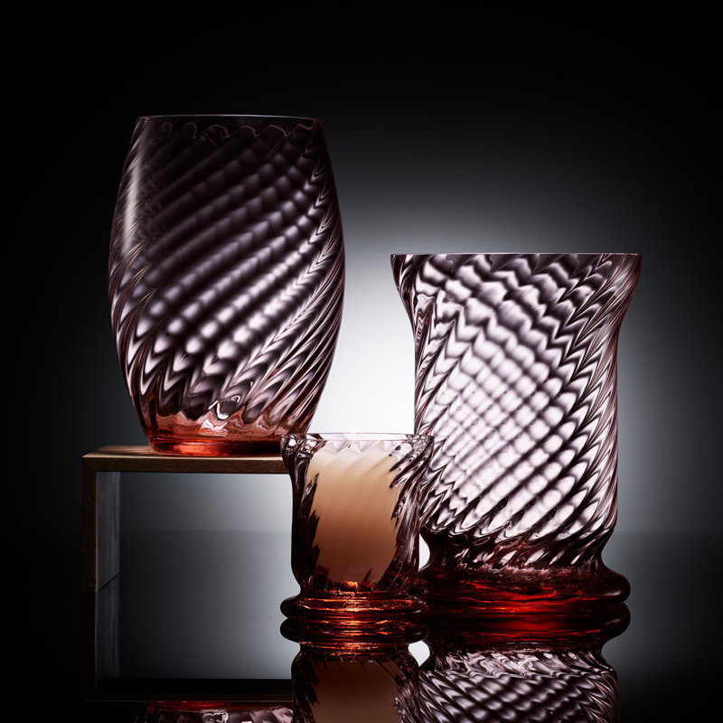 Quinn Hurricane Candle Holder, Rose