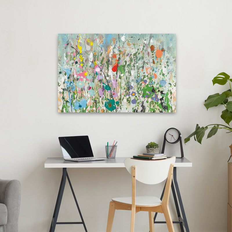 Motif floral abstrait - Jardin de graffiti, H 24 po x l 36 po