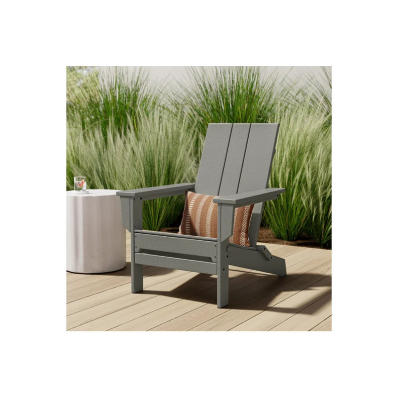 Chaise Adirondack pliante en polyéthylène haute densité 28,7 po, Gris ardoise