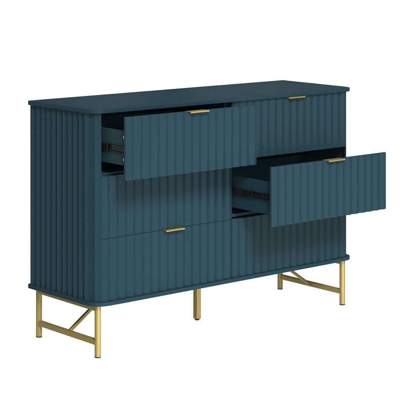 Commode décorative 3 tiroirs (bleu)