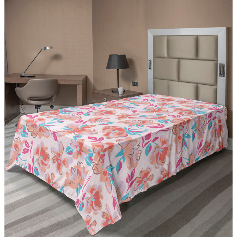 Drap de jardin Ambesonne, Drap plat pour lit simple